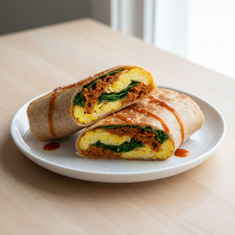 Crispy Chorizo and Egg Breakfast Burrito