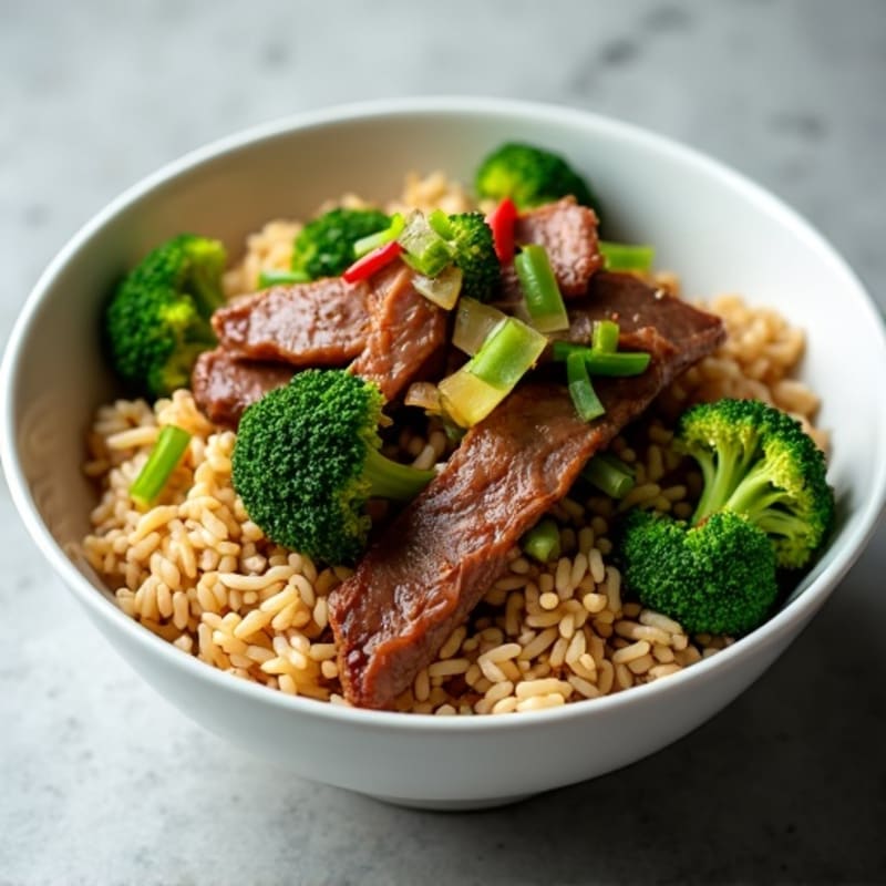 Ginger-Garlic Beef and Broccoli Rice Bowl