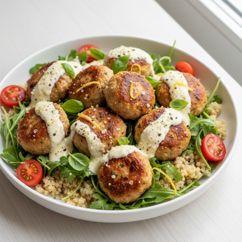 Amylu Chicken Meatball Parmesan Bowl