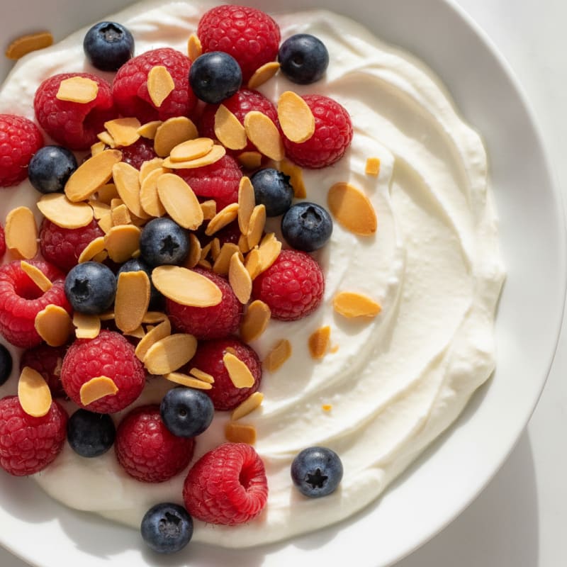 Silky Vanilla Protein Yogurt with Fresh Berries