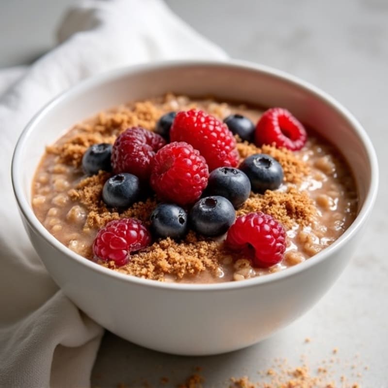 Cinnamon Protein Oatmeal with Mixed Berries