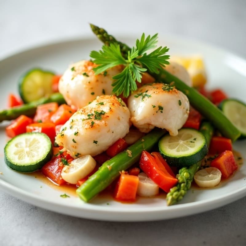 Fresh Steamed Crab with Citrus Herb Vegetables