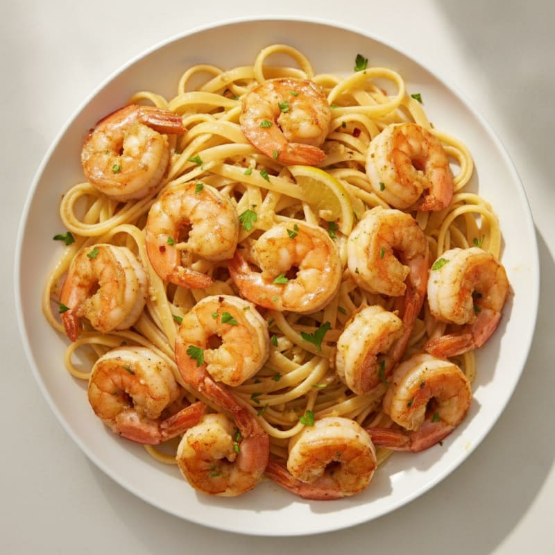 Garlic Butter Shrimp Scampi with Linguine