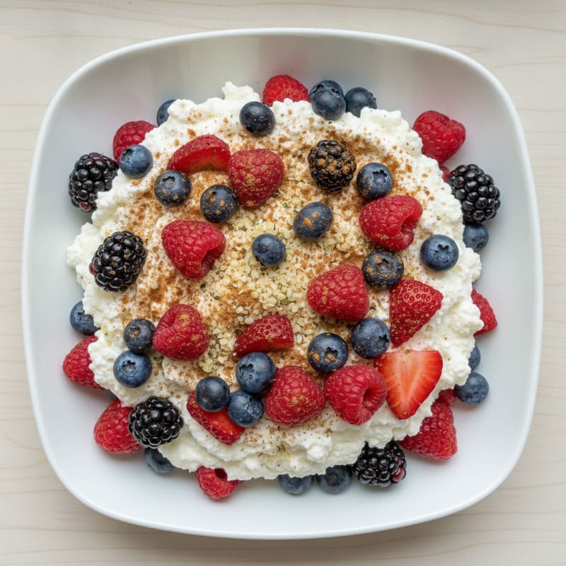 Cottage Cheese Protein Parfait with Mixed Berries