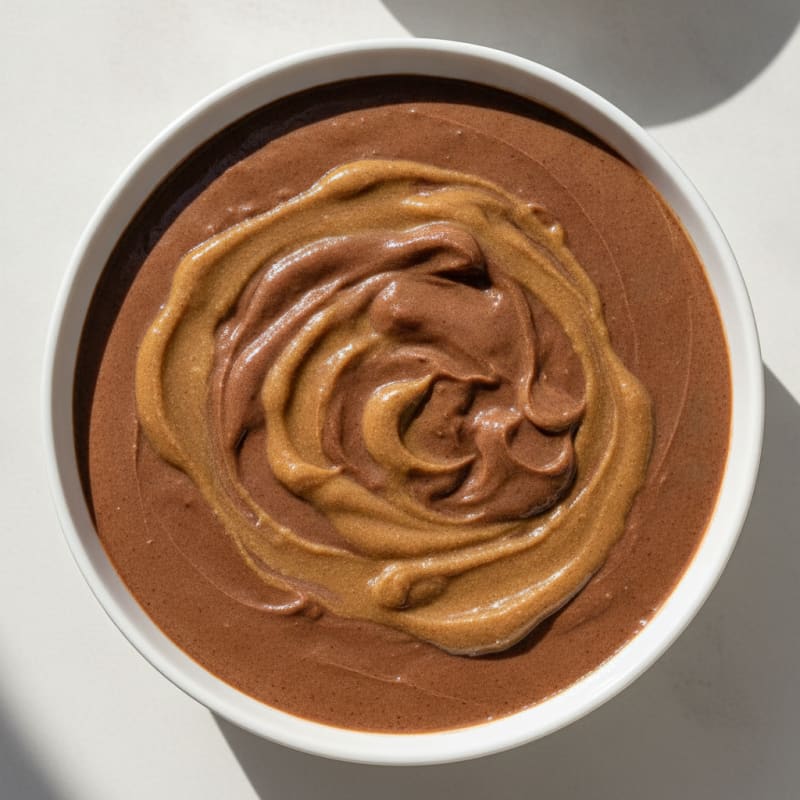 Silky Chocolate Protein Pudding with Almond Butter Swirl