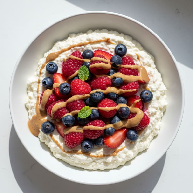 Creamy Greek Yogurt Protein Mousse with Mixed Berries