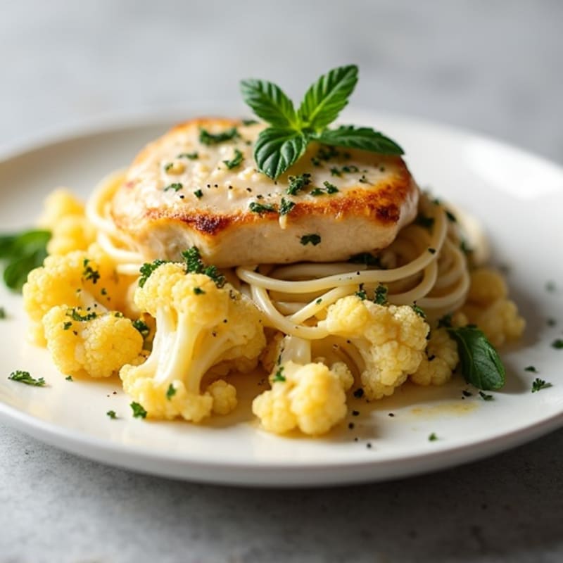 Creamy Herb-Roasted Chicken Cauliflower Alfredo