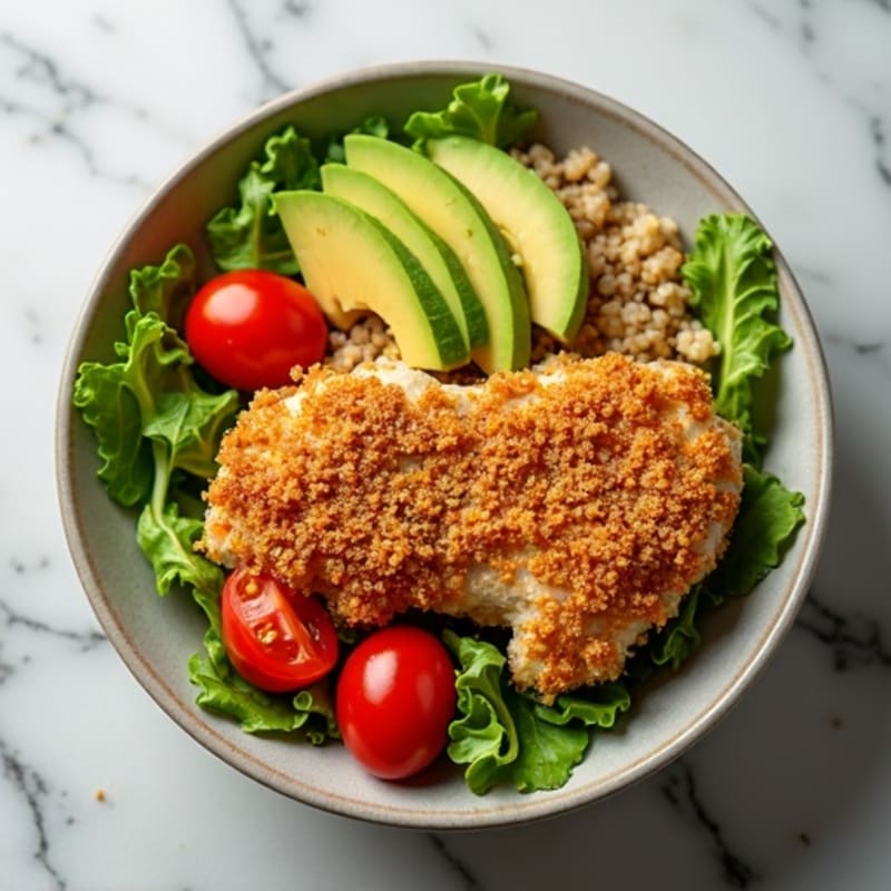 Crispy Chicken and Fresh Avocado Power Bowl