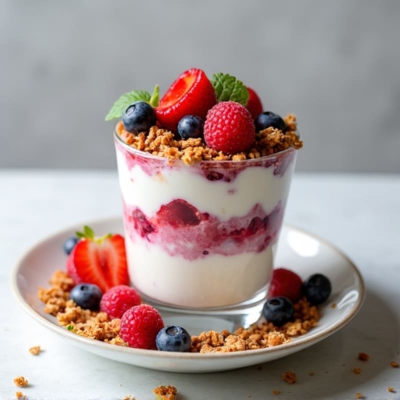 Greek Yogurt Protein Parfait with Mixed Berries