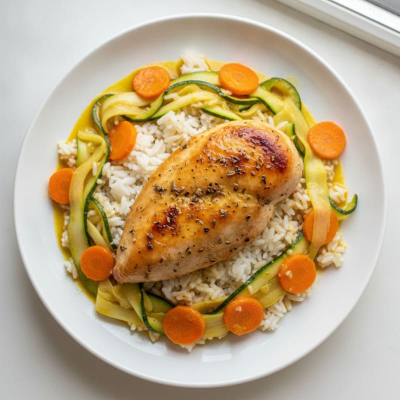 Lemon-Herb Roasted Chicken with Garden Vegetables