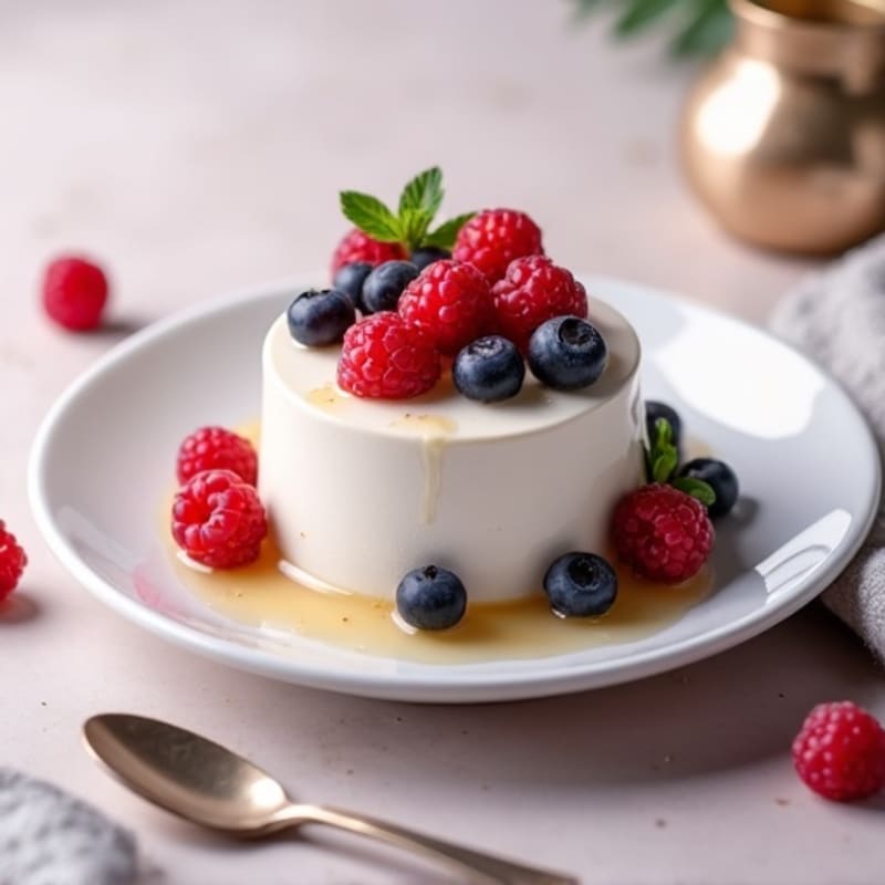 Greek Yogurt Protein Mousse with Mixed Berries