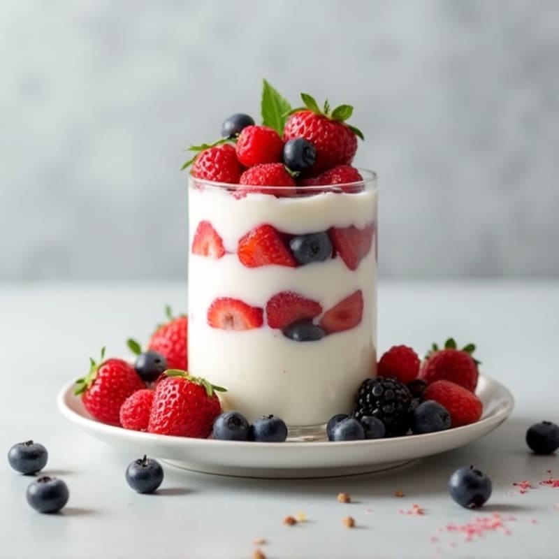 Greek Yogurt Protein Parfait with Mixed Berries