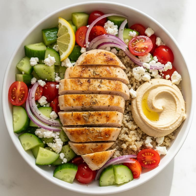 Mediterranean Chicken and Veggie Bowl