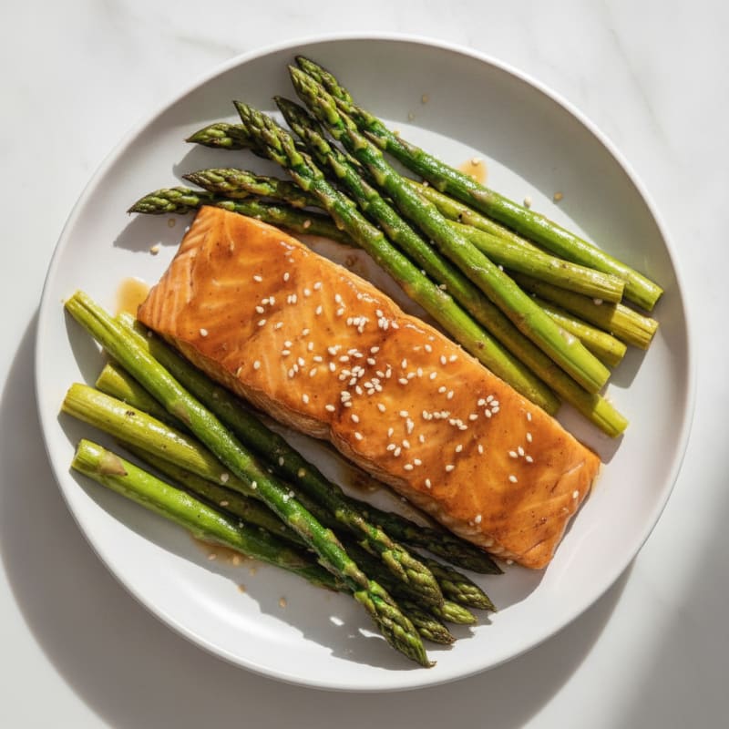 Teriyaki Glazed Salmon with Roasted Asparagus