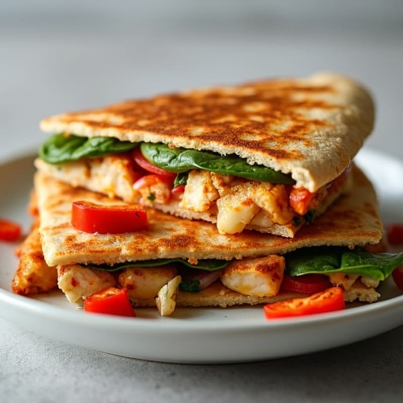Smoky BBQ Chicken and Veggie Loaded Quesadilla