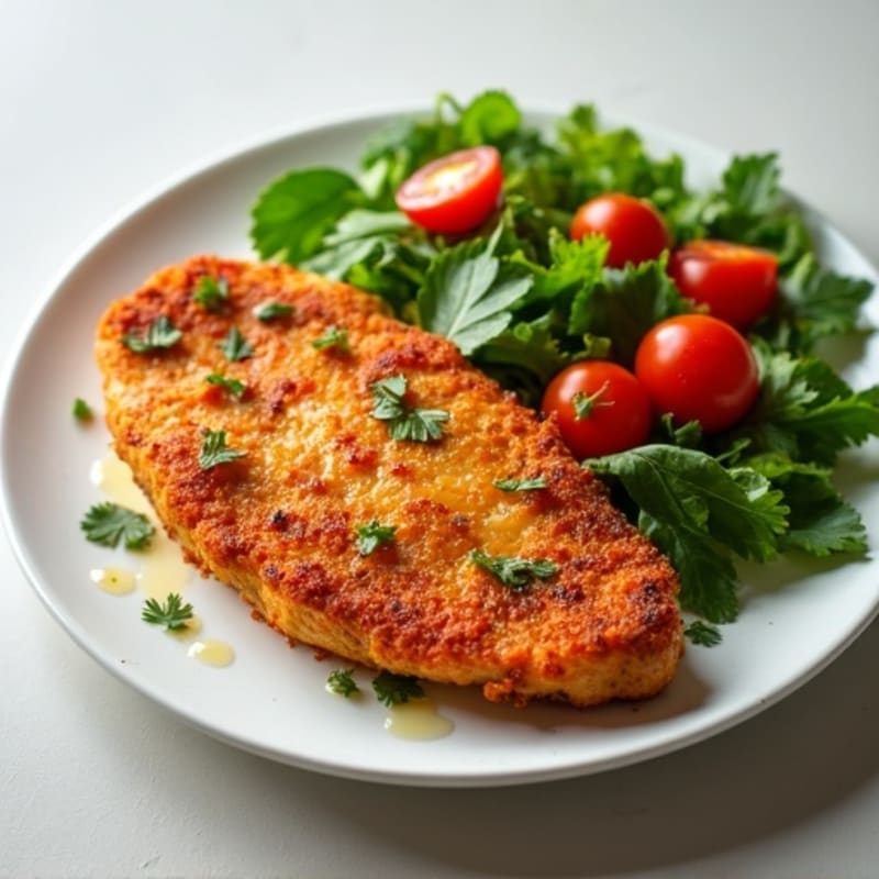 Crispy Spiced Chicken with Fresh Herb Salad