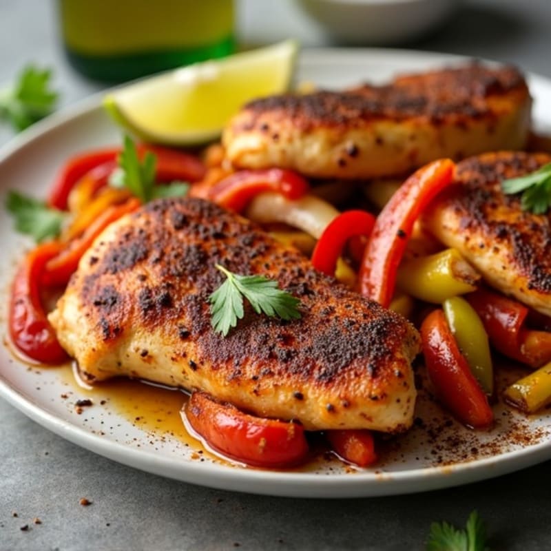 Sheet Pan Chicken Fajitas with Crispy Peppers and Onions