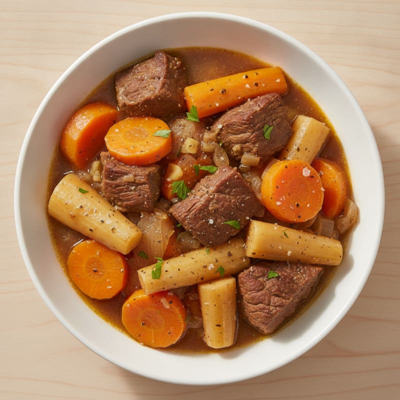 Slow-Cooker Beef and Root Vegetable Stew