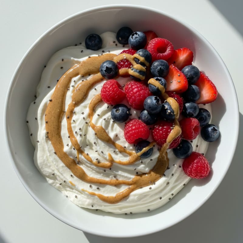 Silky Greek Yogurt Protein Pudding with Mixed Berries