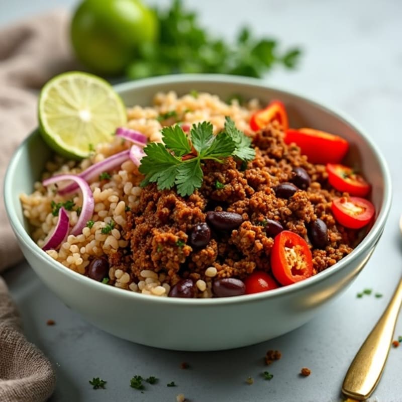 Spicy Lime-Cilantro Ground Beef Bowl