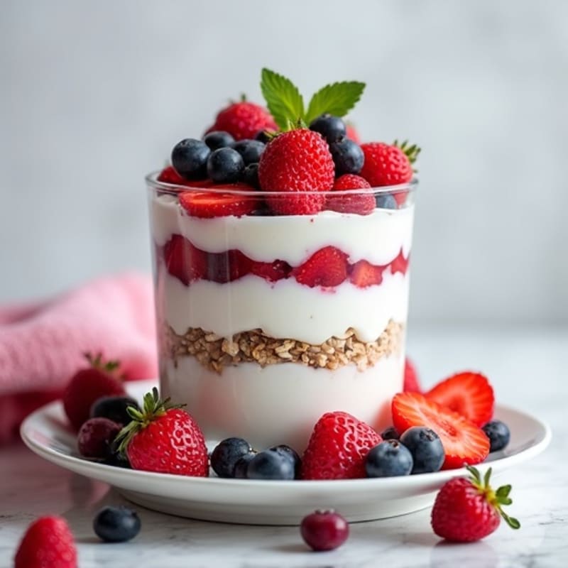 Greek Yogurt Protein Parfait with Mixed Berries