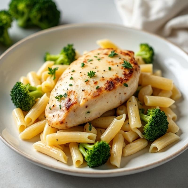 Creamy Cheesy Chicken and Broccoli Pasta Bake