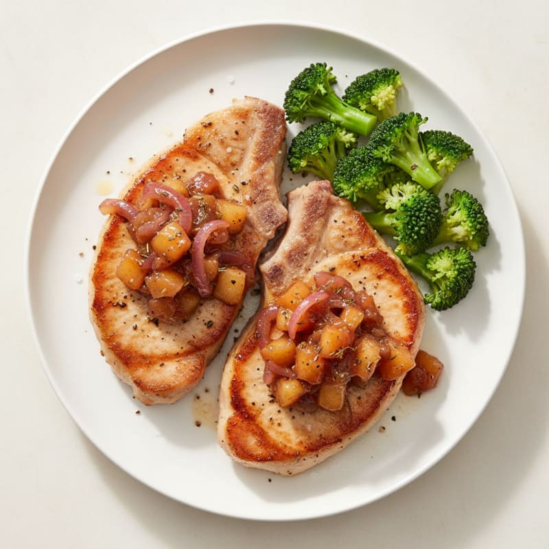 Pan-Seared Pork Chops with Apple Chutney