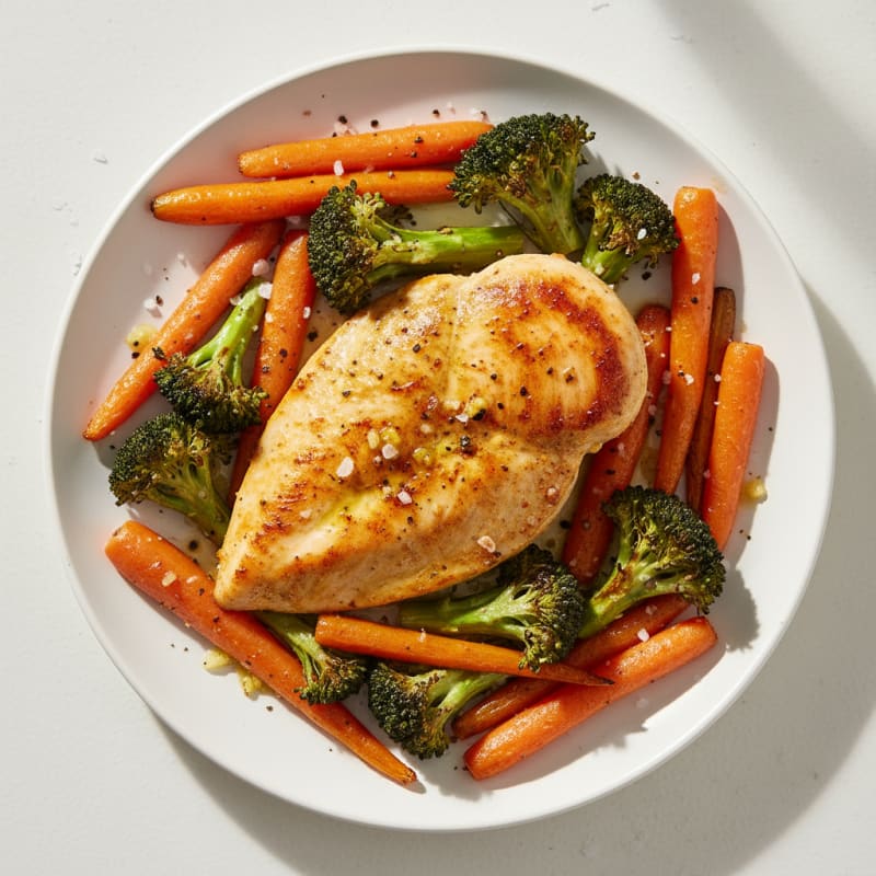 Golden Pan-Seared Chicken with Roasted Vegetables