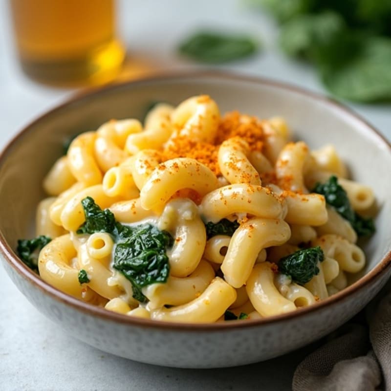 Lean Ground Turkey and Spinach Baked Mac and Cheese