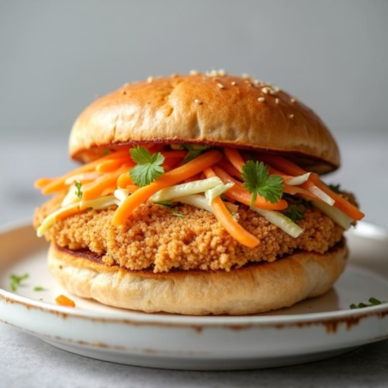 Crispy Baked Chicken Cutlet Sandwich with Fresh Slaw