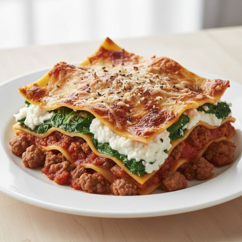 Creamy Baked Beef Lasagna with Ricotta