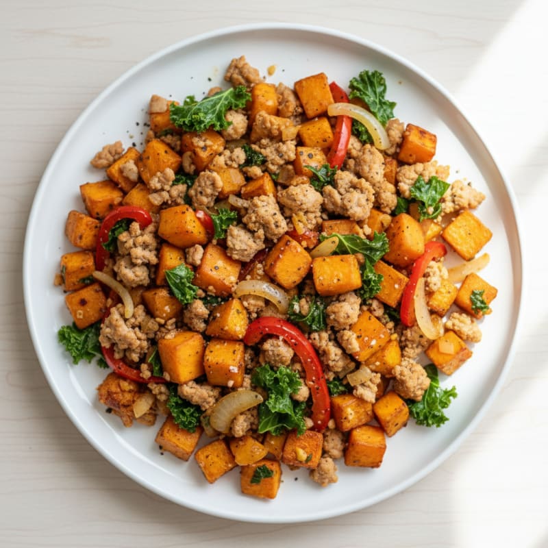 Savory Sweet Potato and Turkey Breakfast Hash