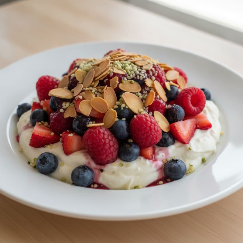 Greek Yogurt Protein Parfait with Mixed Berries