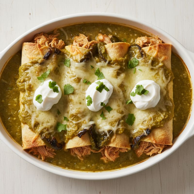 Creamy Chicken and Charred Poblano Enchiladas