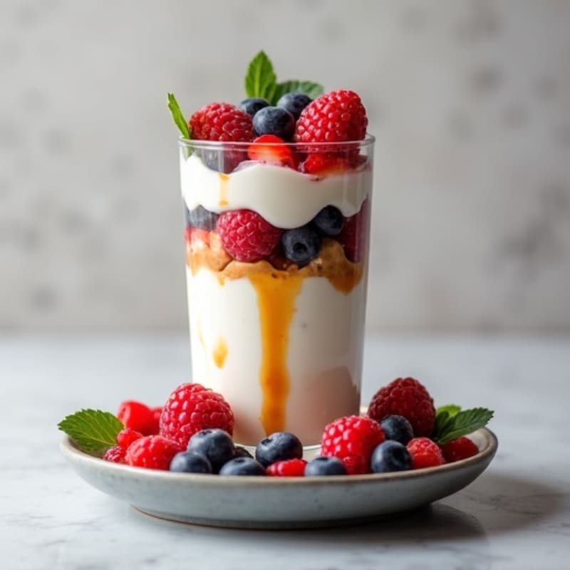 Greek Yogurt Protein Parfait with Mixed Berries