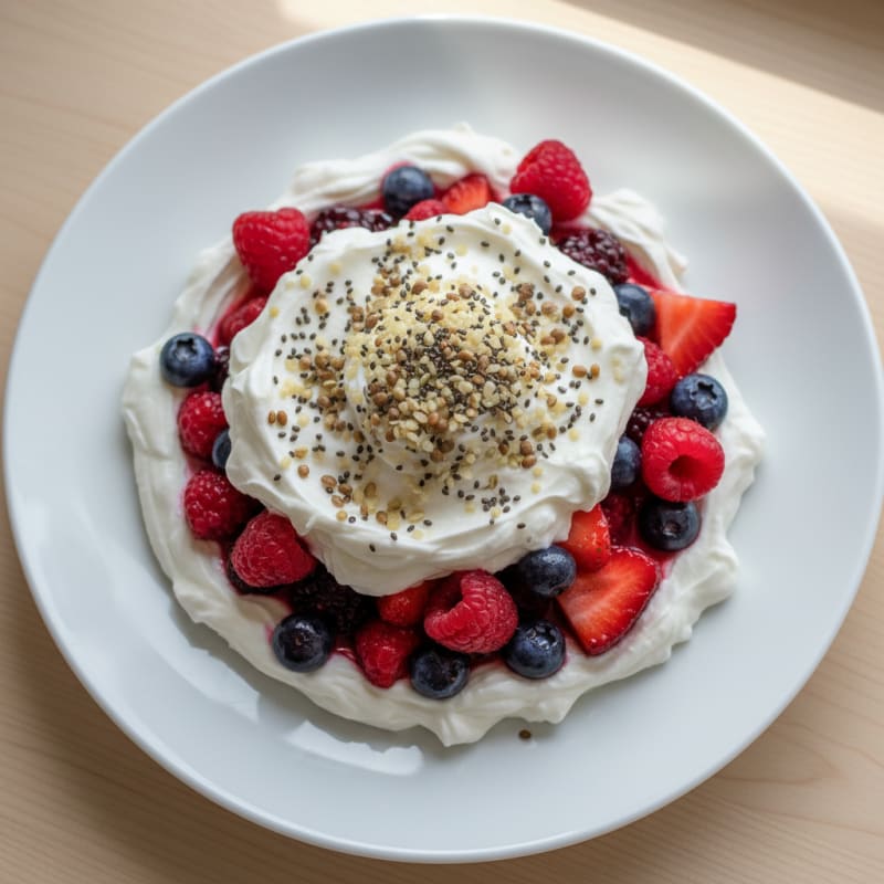 Greek Yogurt Protein Parfait with Mixed Berries