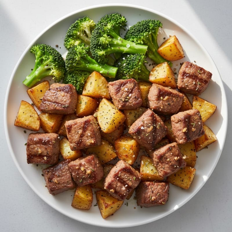 Garlic Butter Steak Bites with Potatoes