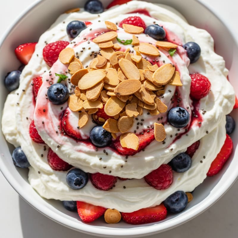 Greek Yogurt Protein Parfait with Mixed Berries