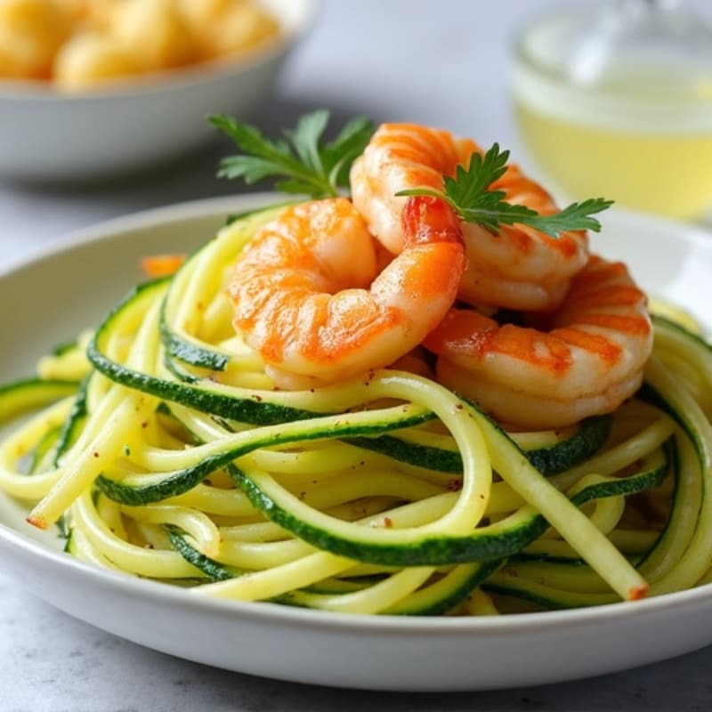 Garlic Butter Shrimp with Fresh Zucchini Noodles