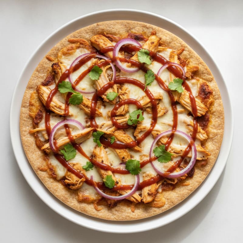 High-Protein BBQ Chicken Pizza with Red Onion