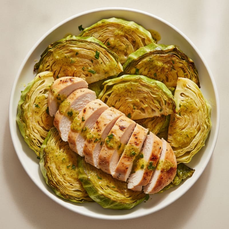 Roasted Cabbage with Lemon-Herb Dressing