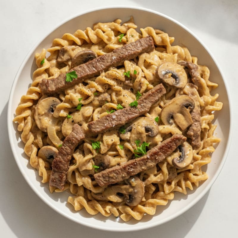 Beef Stroganoff with Egg Noodles