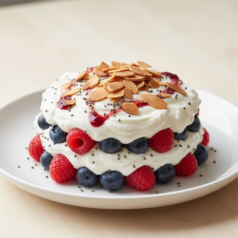 Greek Yogurt Protein Parfait with Mixed Berries