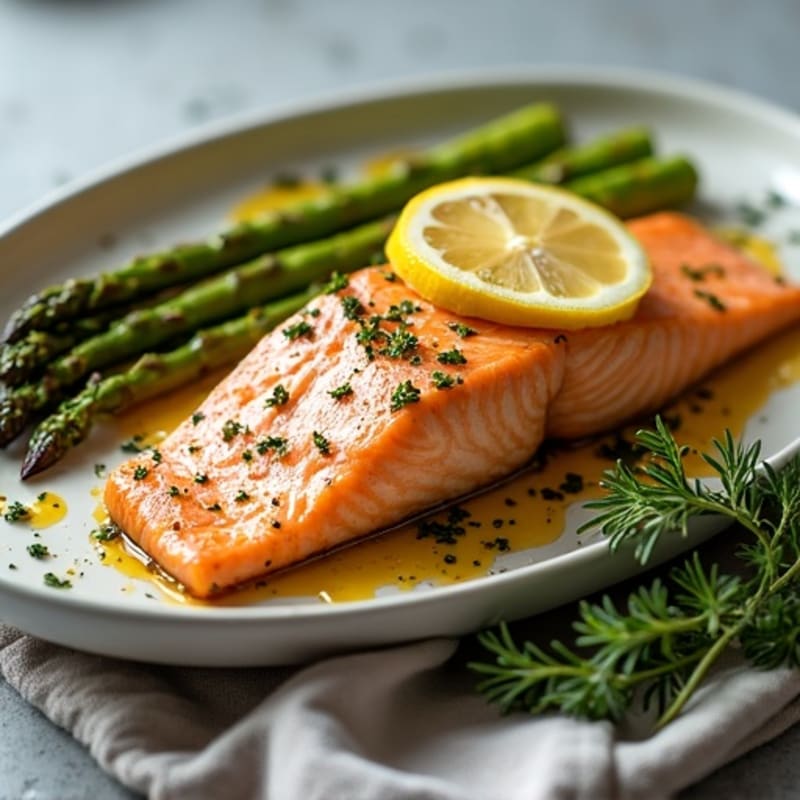 Sheet Pan Lemon-Herb Roasted Salmon with Crispy Asparagus