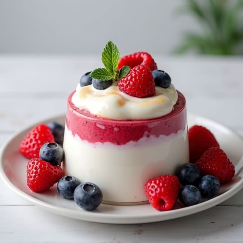 Silky Greek Yogurt Protein Mousse with Mixed Berries