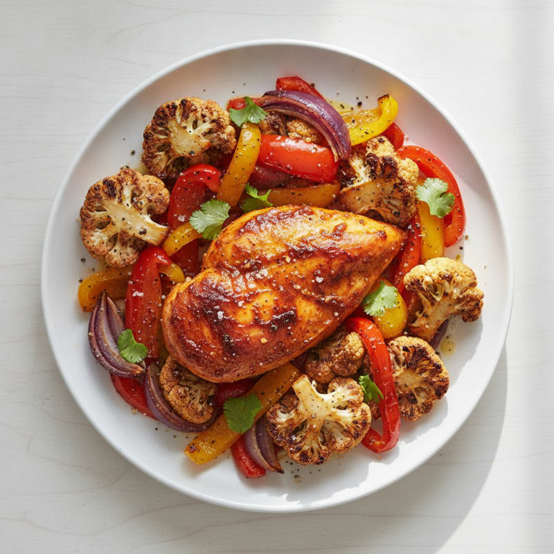 Spicy Harissa Chicken with Roasted Vegetables