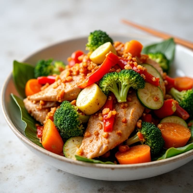 Wholesome Chicken Kimchi Stir-Fry with Crispy Vegetables