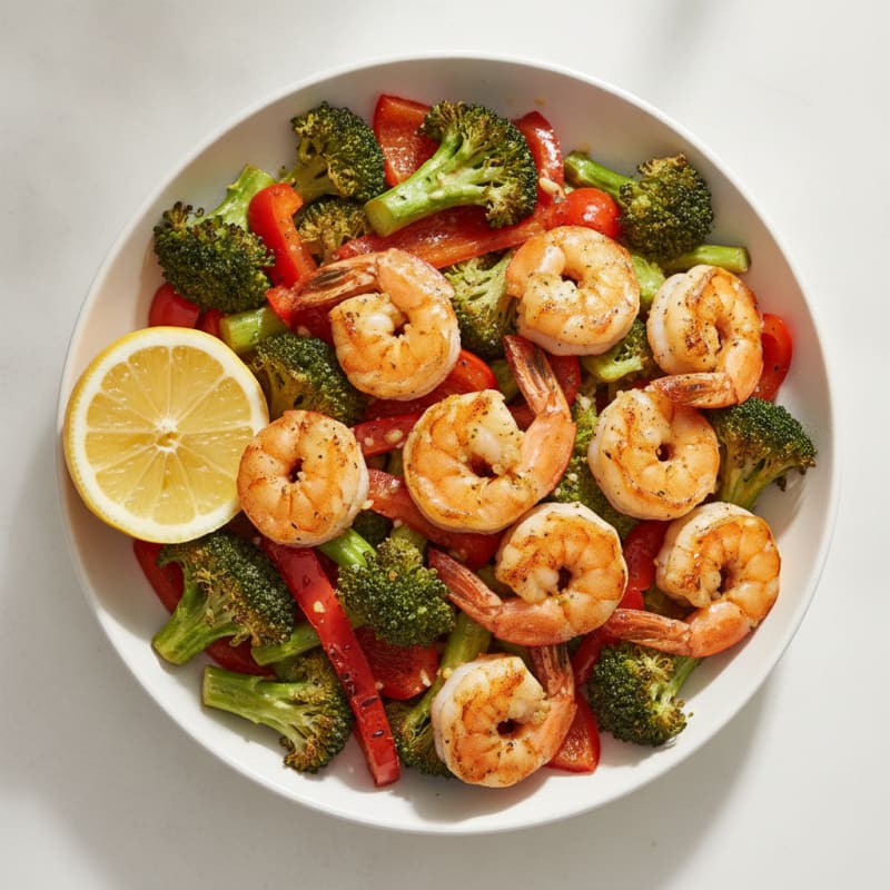 Seared Shrimp and Roasted Vegetable Bowl