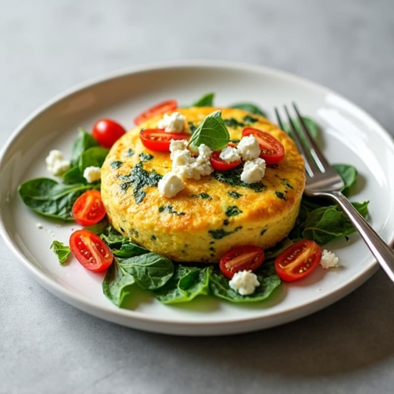 Fluffy Spinach Feta Egg White Frittata