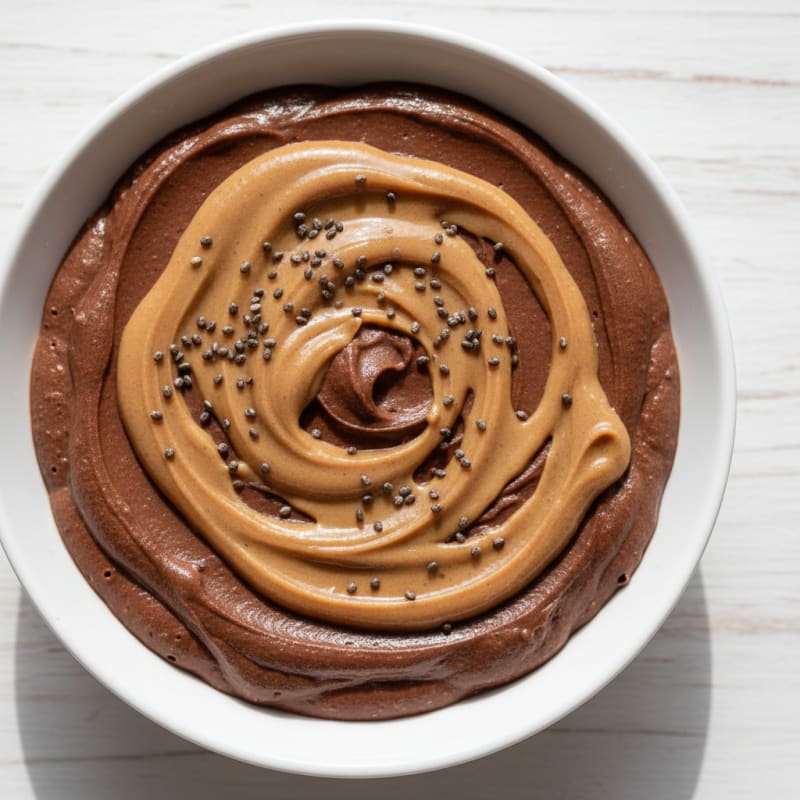 Silky Chocolate Protein Pudding with Almond Butter Swirl